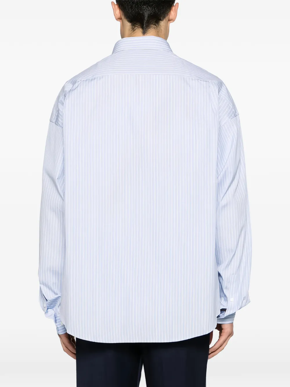 Givenchy vertical-stripe long-sleeve shirt Blauw