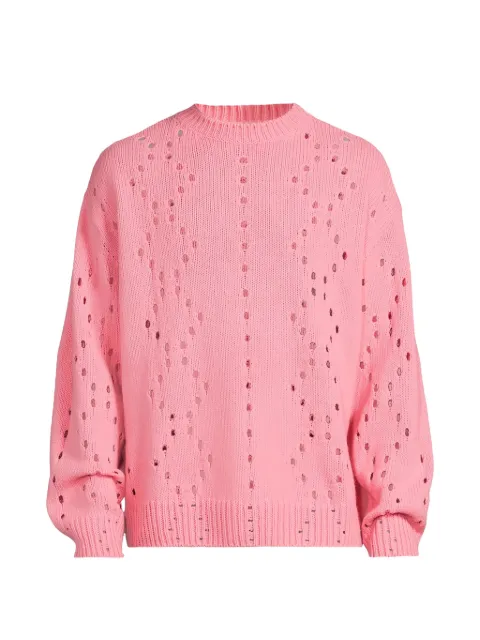 Givenchy pull en maille à losanges et effet usé