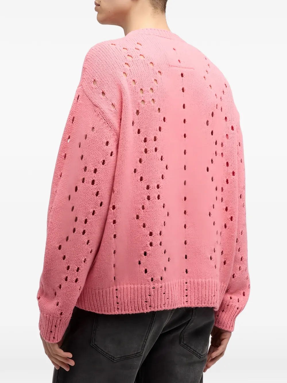 Givenchy Gerafelde gebreide trui met argyle-patroon Roze