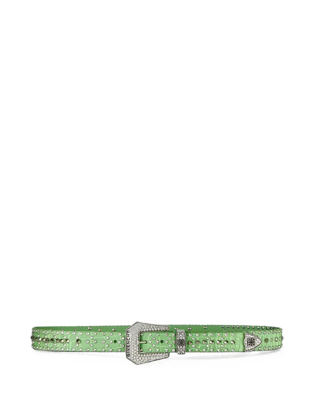 Givenchy Cowboy Crystal-embellished Belt In Green