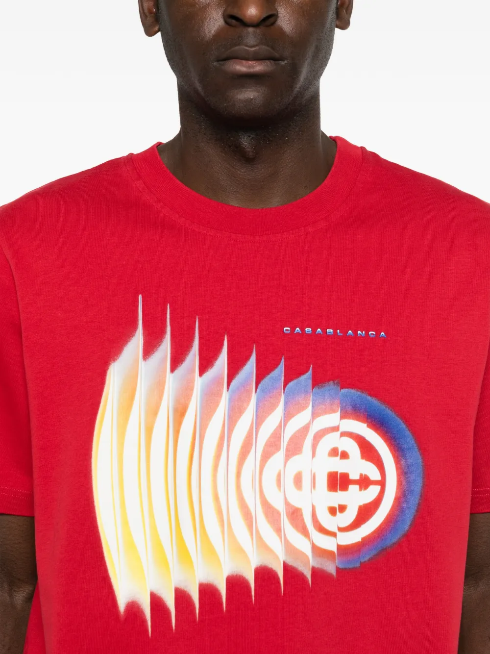 Casablanca Shockwave katoenen T-shirt Rood
