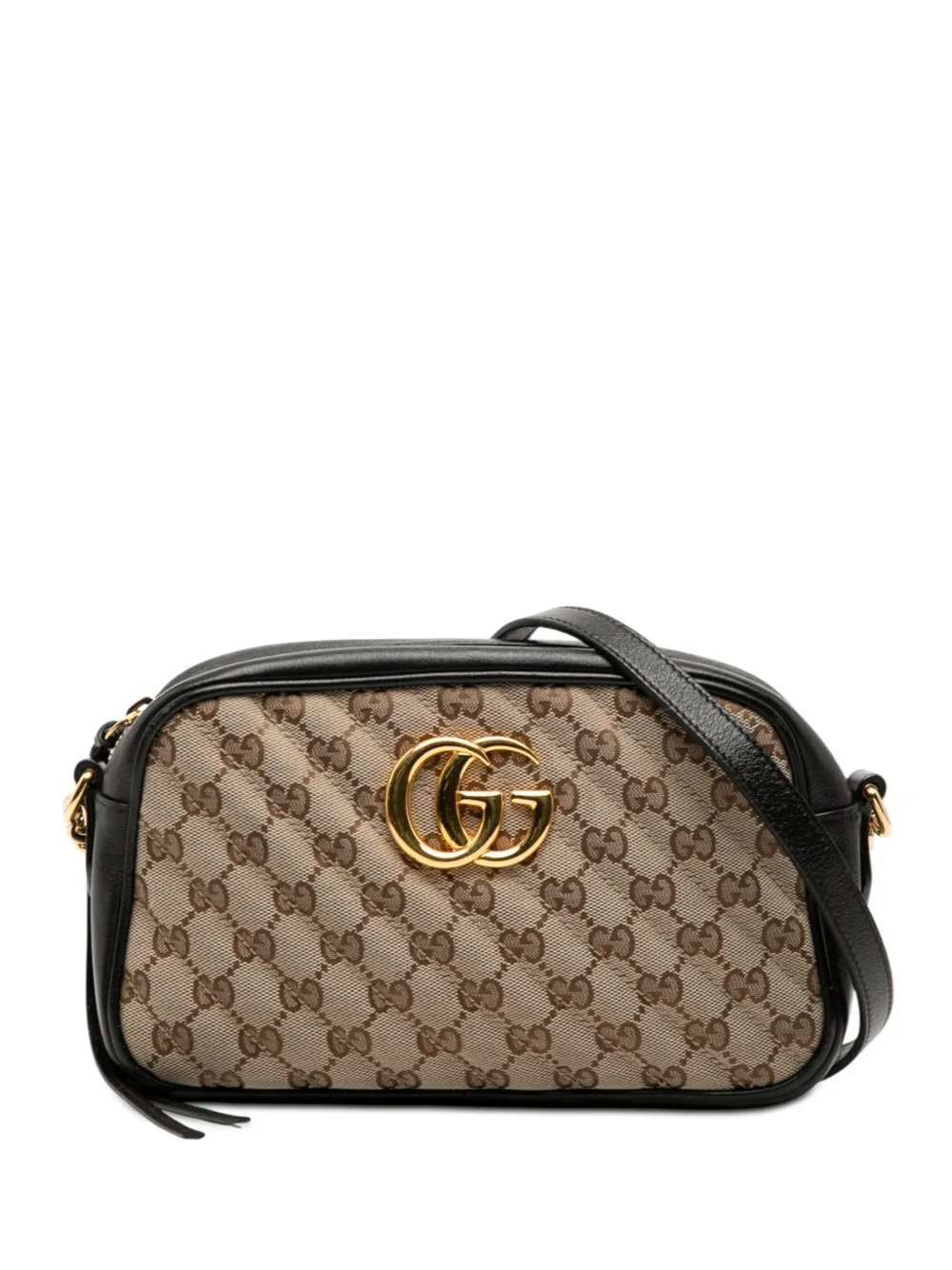 Gucci Pre-Owned 2016-2026 Small GG Marmont Matelasse GG Canvas and Leather crossbody bag - Marrone