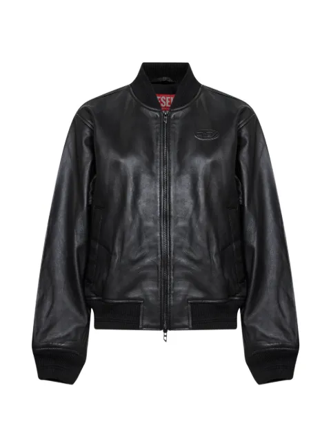 Diesel chamarra de piel con cierre