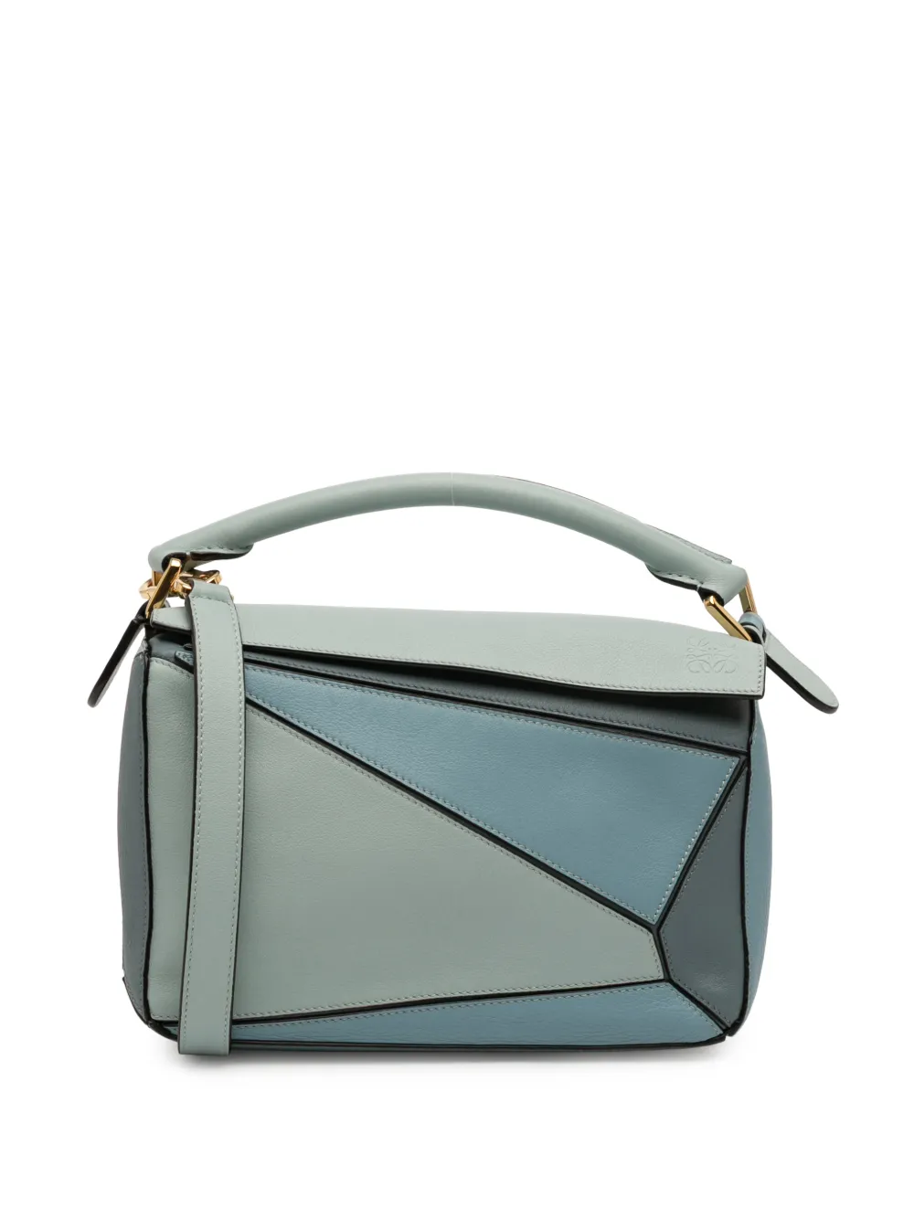 Loewe Pre-Owned 2015-2025 Small Tricolor Calfskin Puzzle satchel - Blu