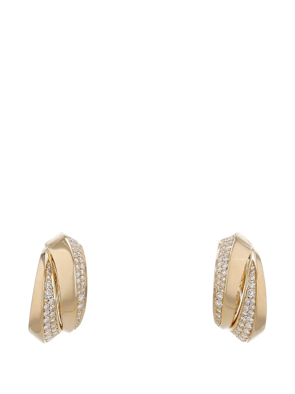 Cartier 2000s Panthère Griffe diamond yellow gold hoop earrings - Oro