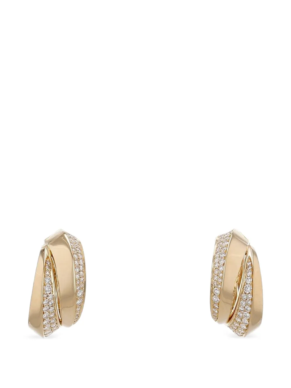 Cartier 2000s Panthère Griffe diamond yellow gold hoop earrings - Oro
