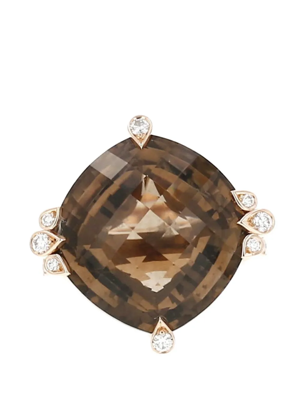 Cartier 2008 large Inde Mystérieuse diamond and smoked quartz ring - Rosa