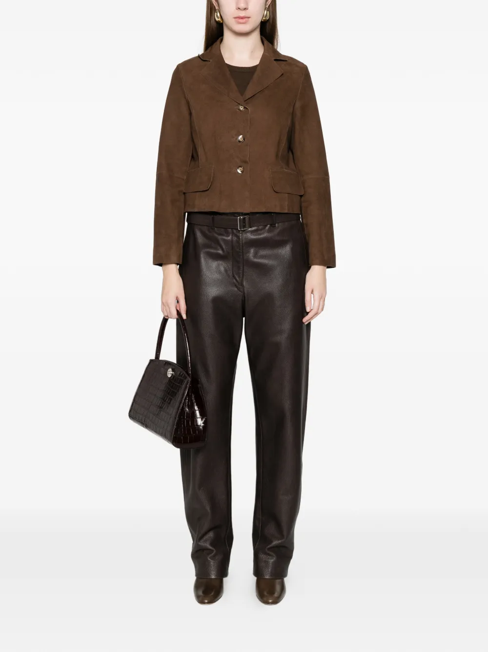  The Jack Leathers Paige Suede Jacket - Brown 