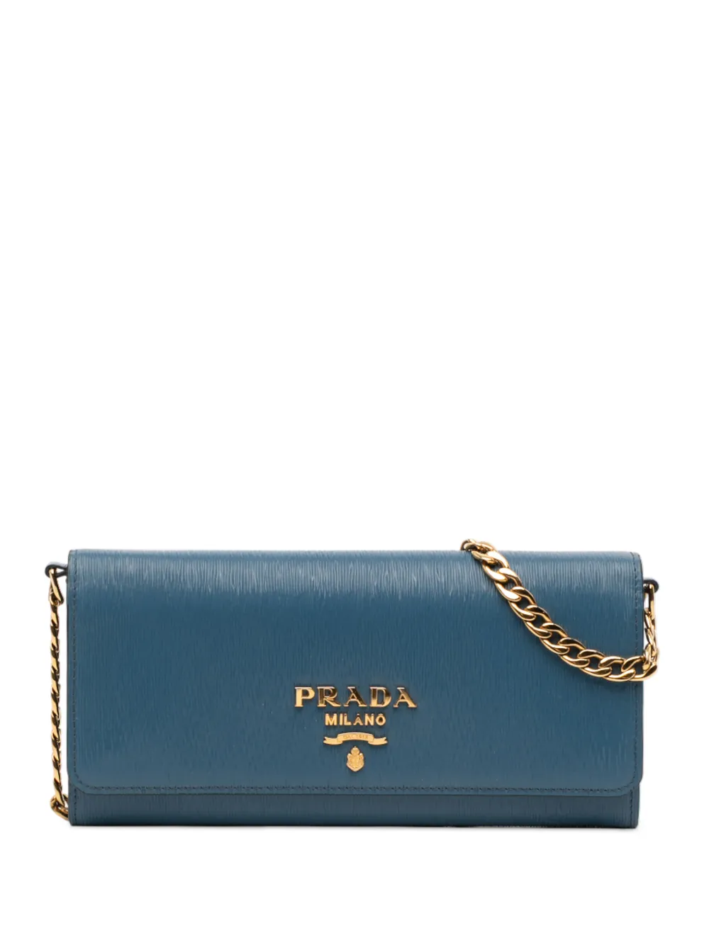 Prada Pre-Owned 2000-2025 Saffiano Wallet On Chain crossbody bag - Blu