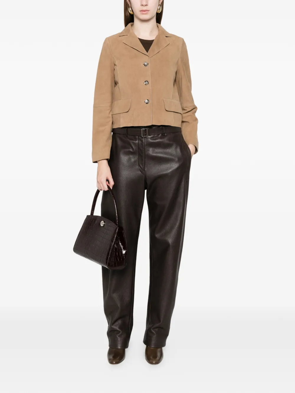  The Jack Leathers Paige Suede Jacket - Neutrals 