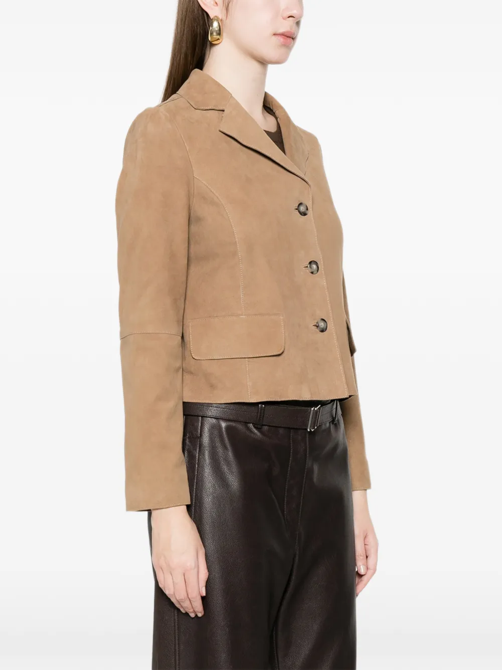  The Jack Leathers Paige Suede Jacket - Neutrals 