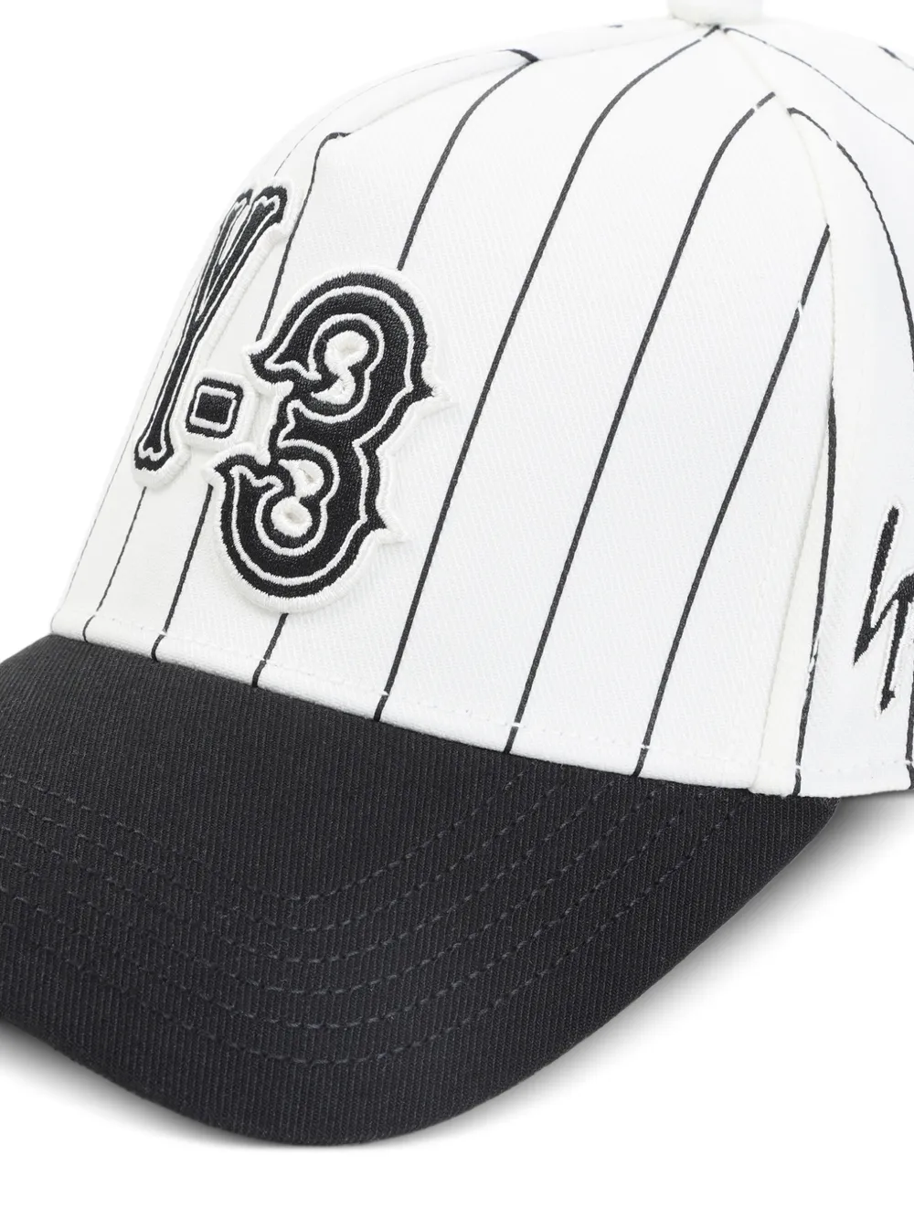 Y-3 Honkbalpet met logodetail en krijtstreep Wit