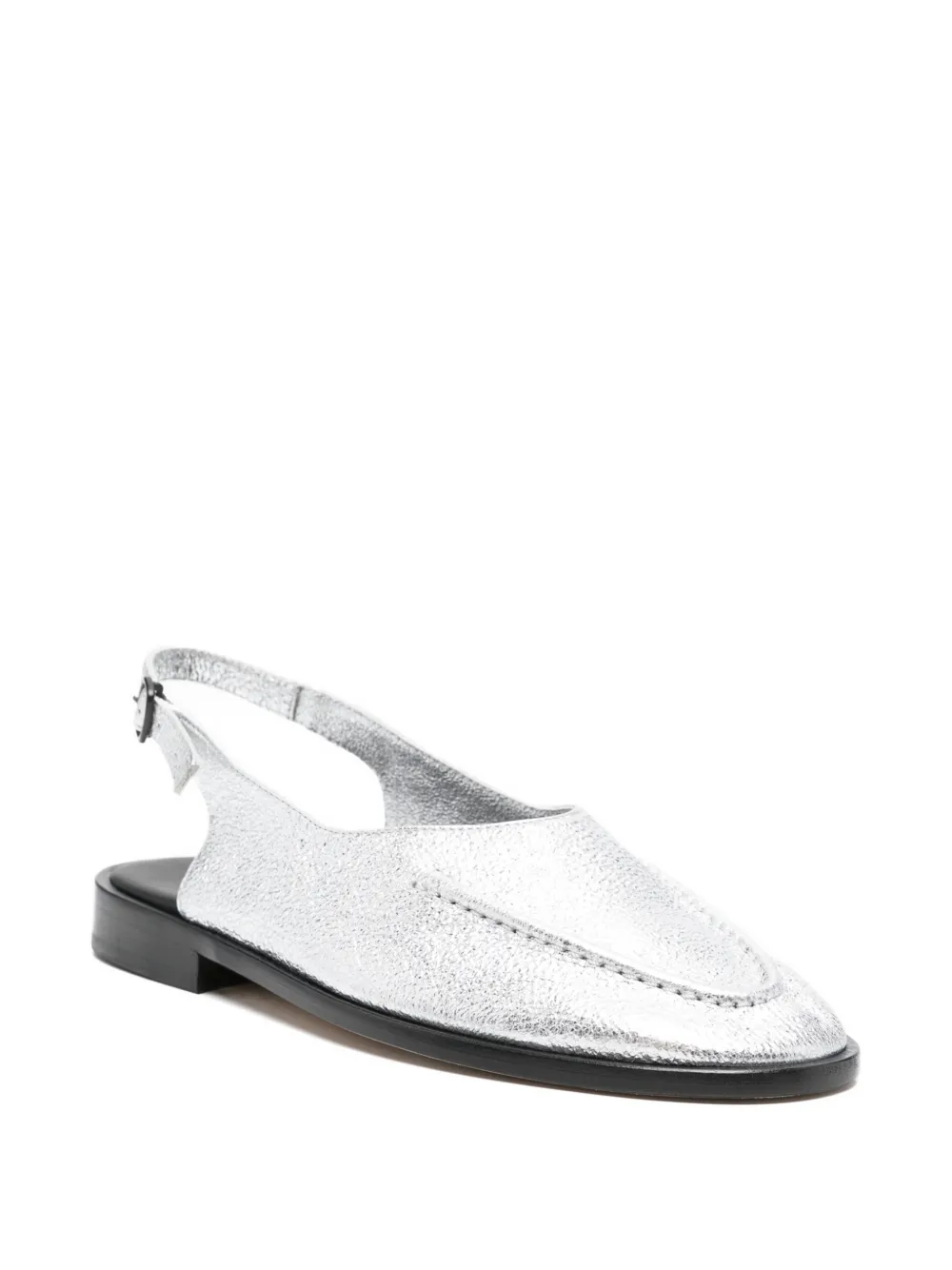 Hereu Platte slingback pumps Zilver
