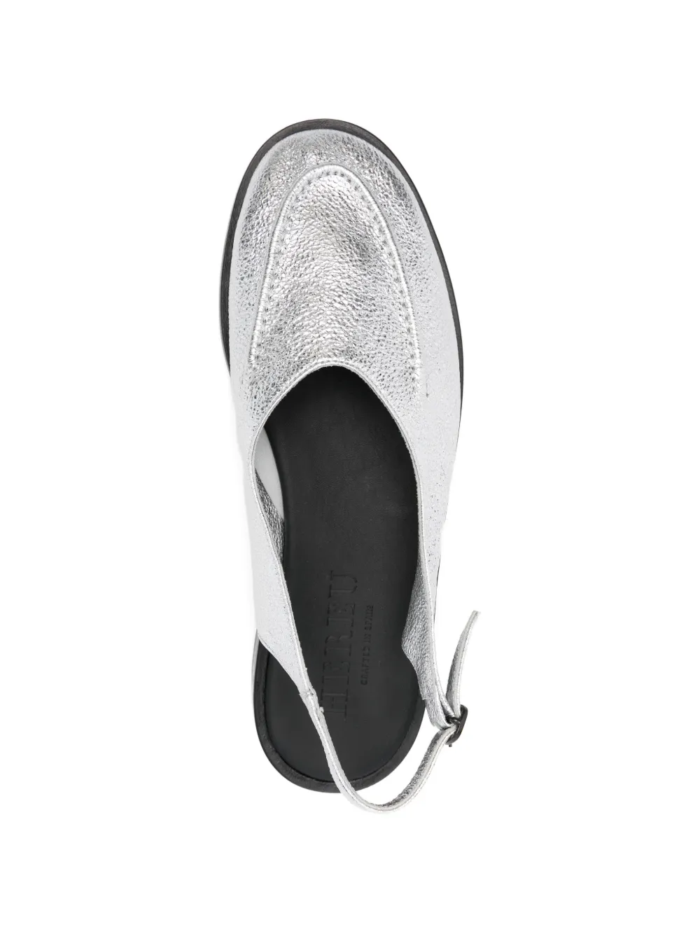 Hereu Platte slingback pumps Zilver