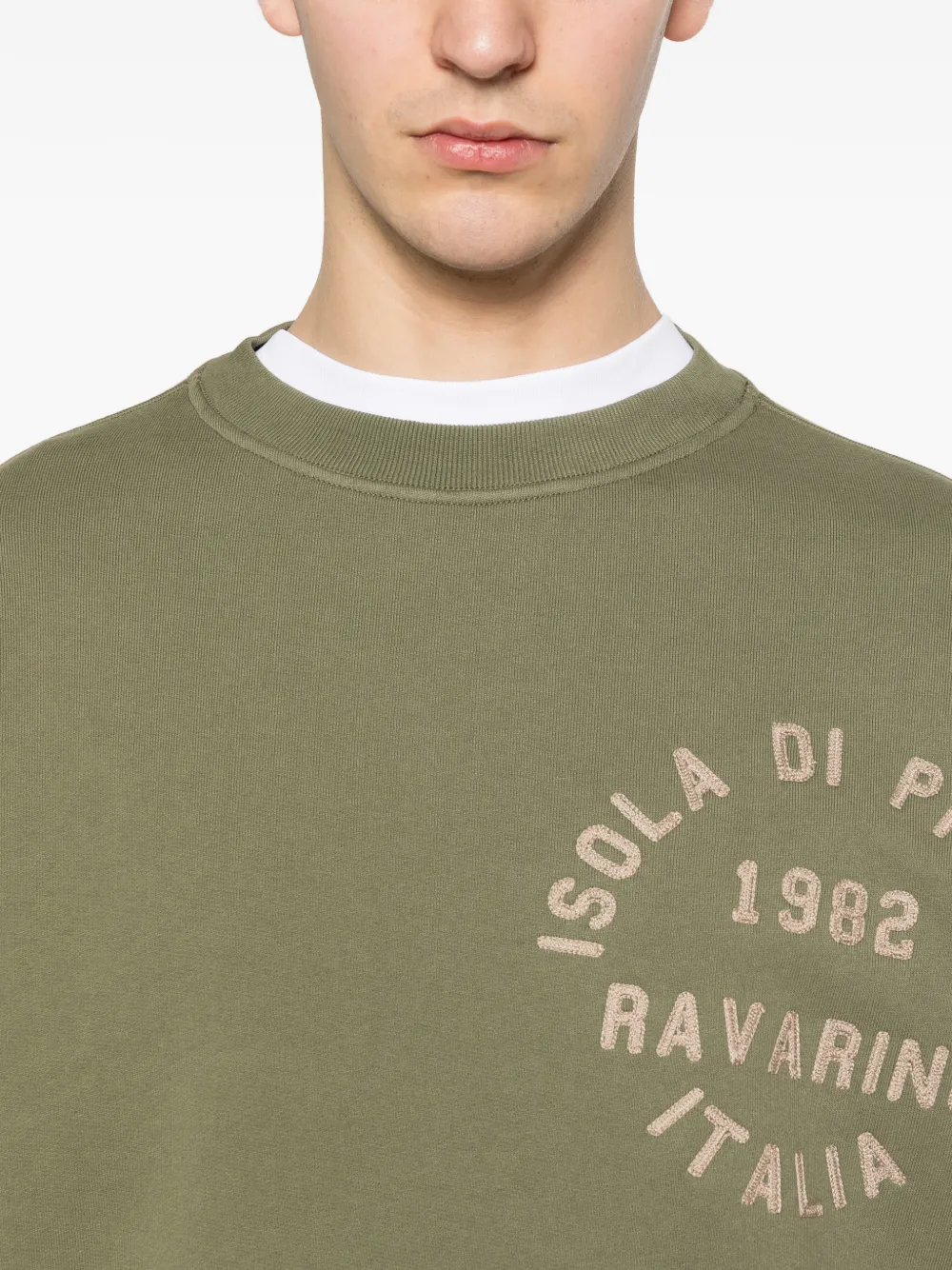 Stone Island 6100003 fleece sweater van biologisch katoen Groen