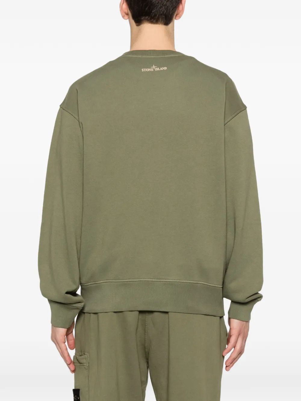 Stone Island 6100003 fleece sweater van biologisch katoen Groen