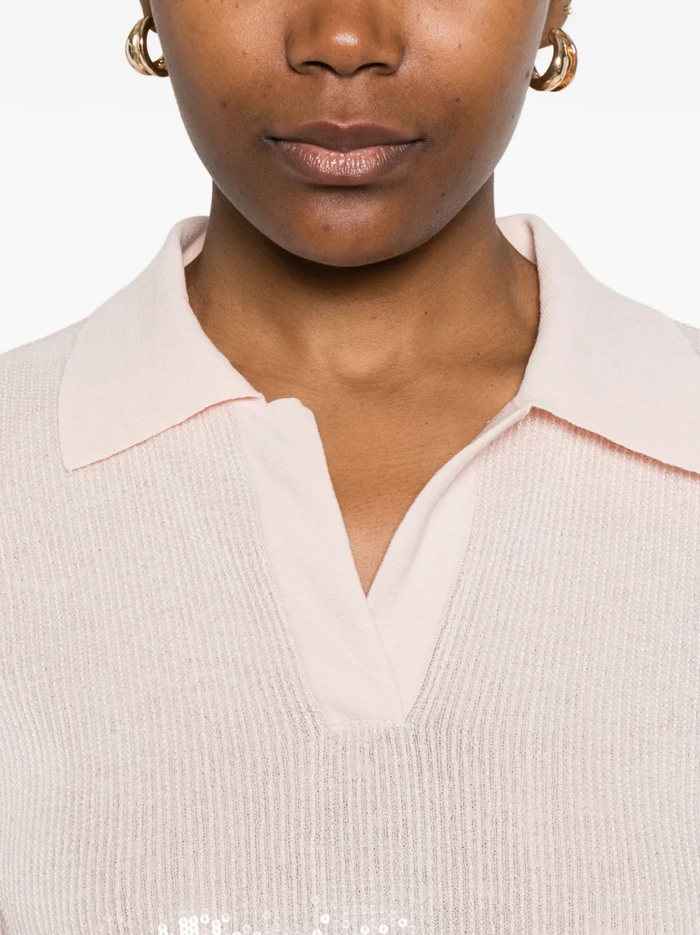 TWINSET Blouse met pailletten en kraag Roze
