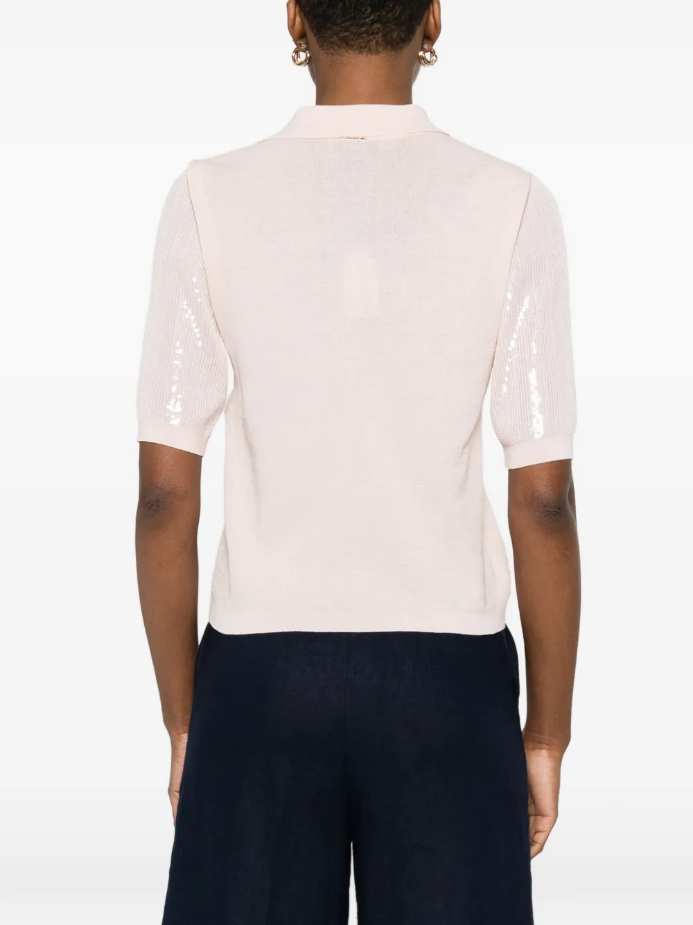 TWINSET Blouse met pailletten en kraag Roze