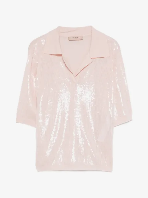 TWINSET polo shirt topwith sequins