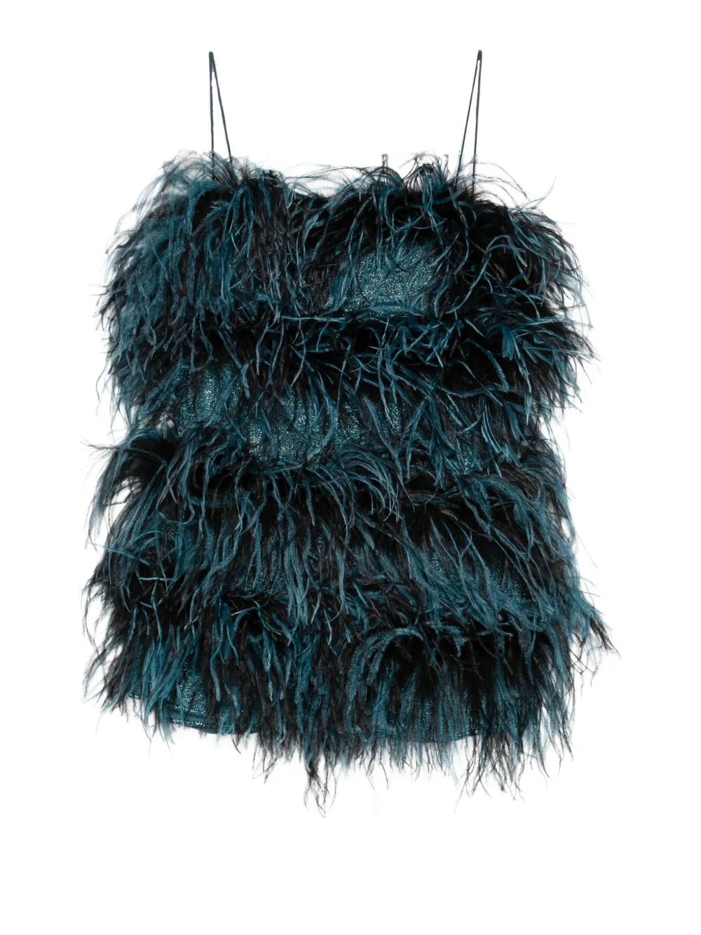 Oséree feathered mini dress - Blu