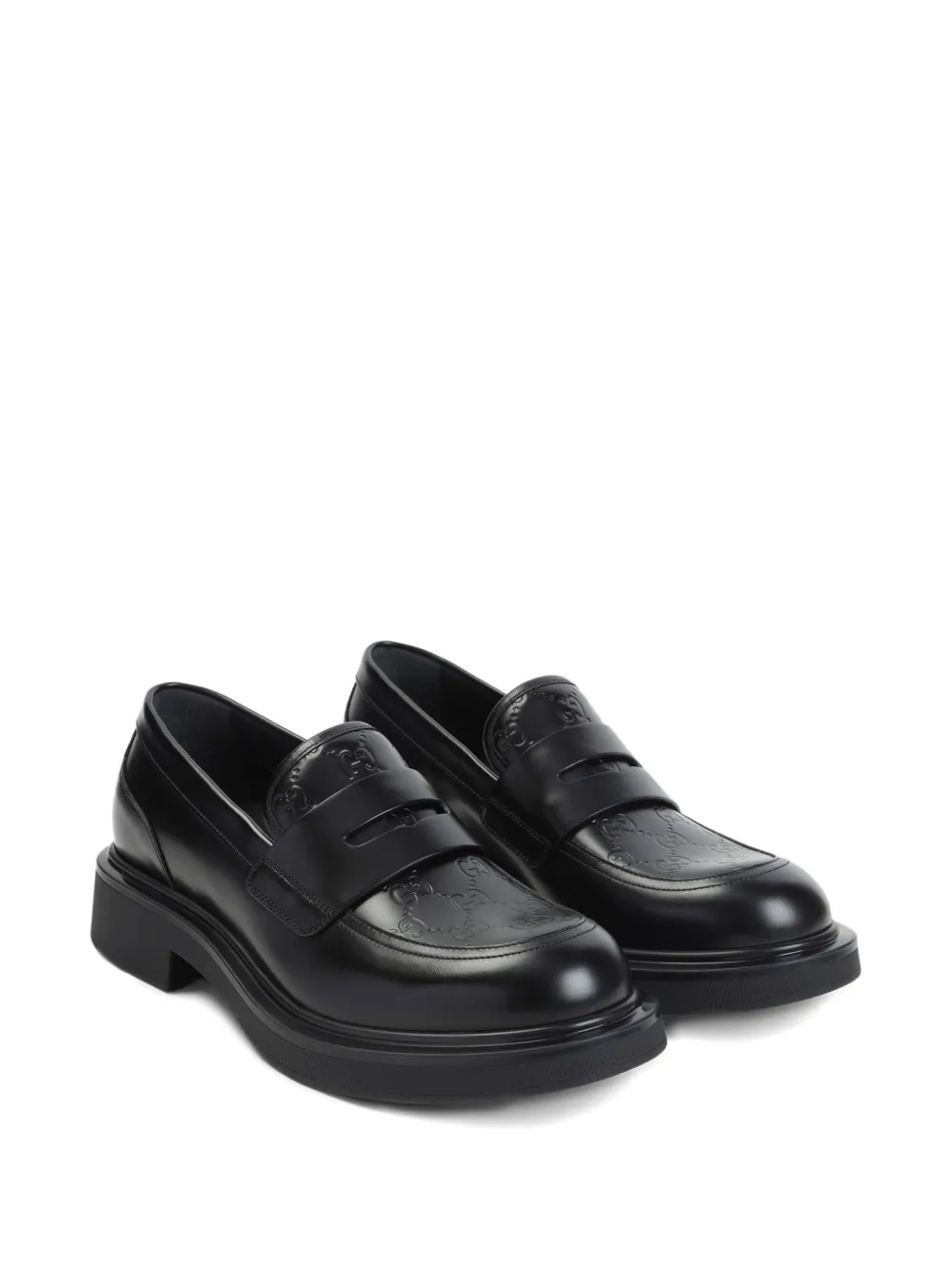 Gucci Loafers met monogram-patroon Zwart