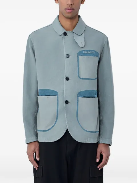 MOOS STUDIO contrast-pocket jacket