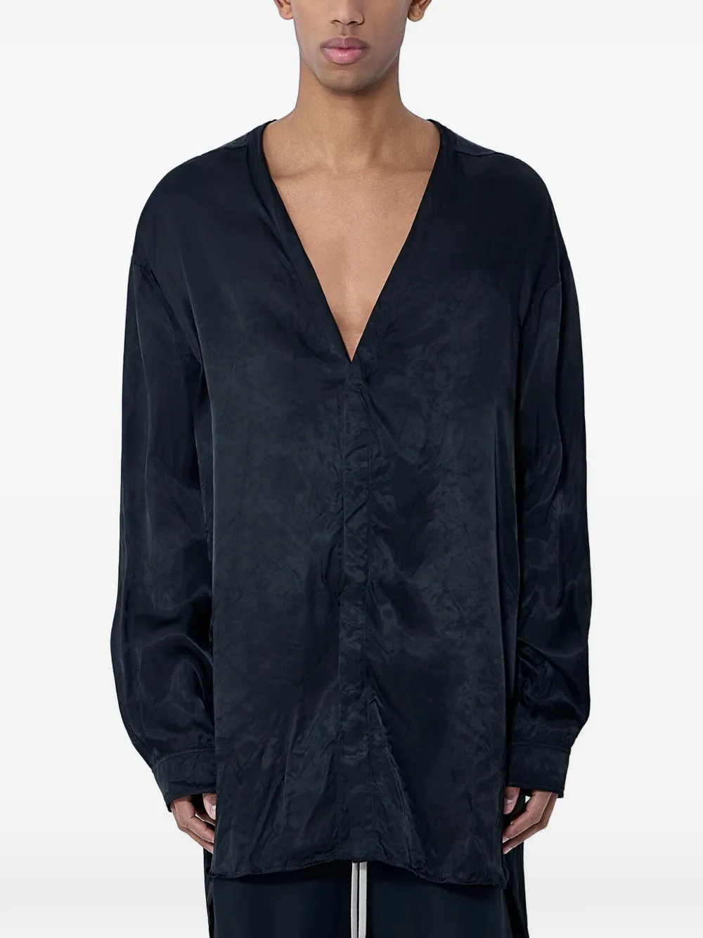 Rick Owens V-neck shirt - Nero