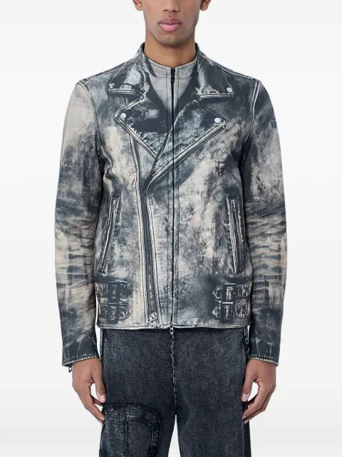 Diesel distressed-effect leather jacket