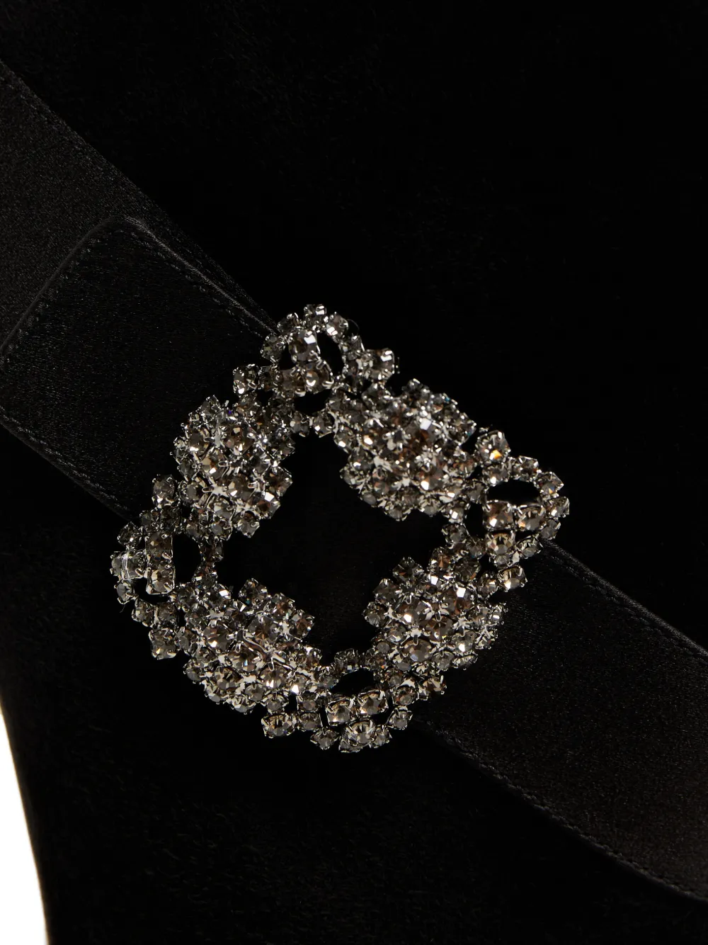 Manolo Blahnik Pliniau enkellaarzen verfraaid met kristallen Zwart