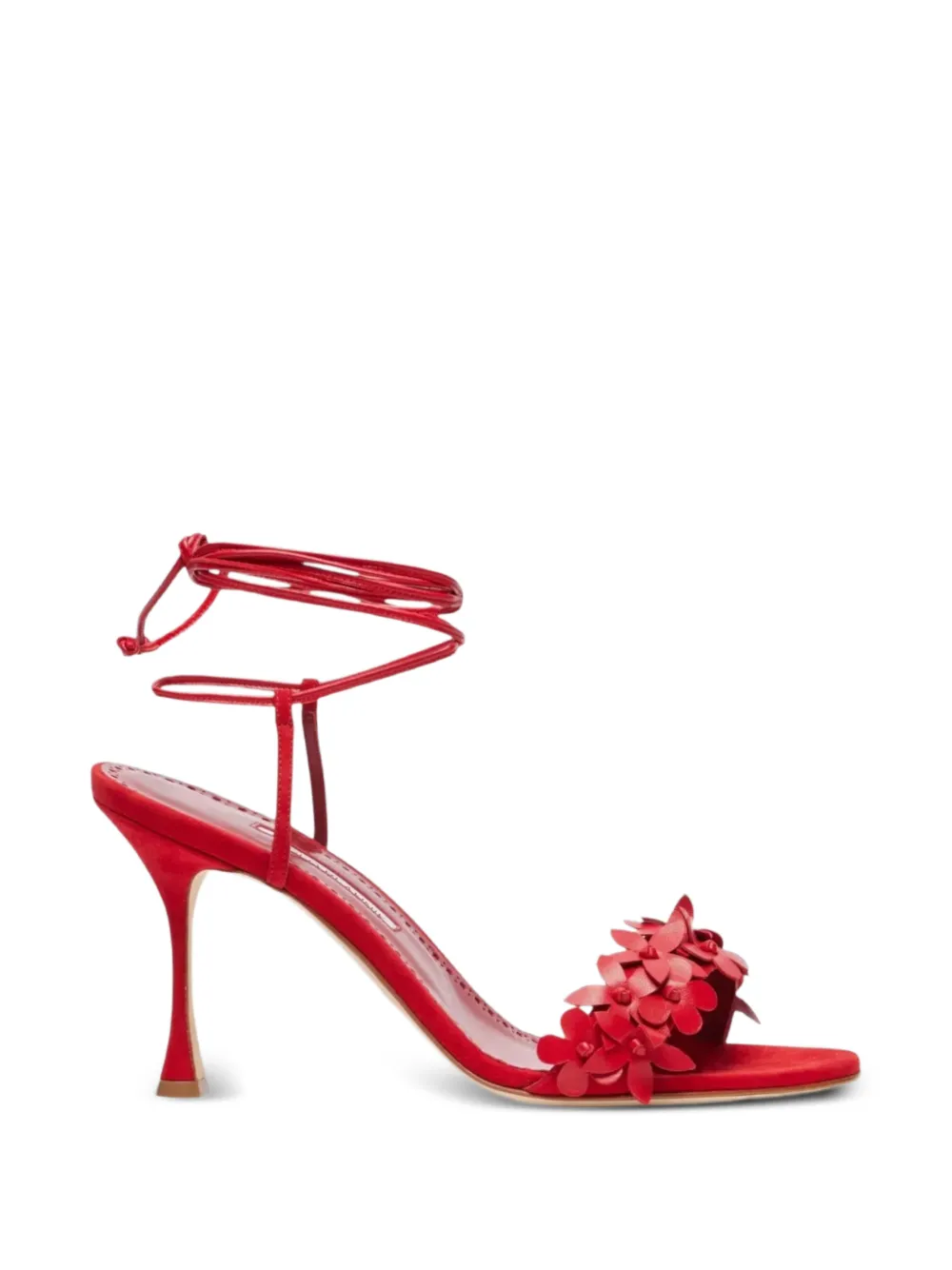 Manolo Blahnik Anista sandalen met bloemendetail Rood