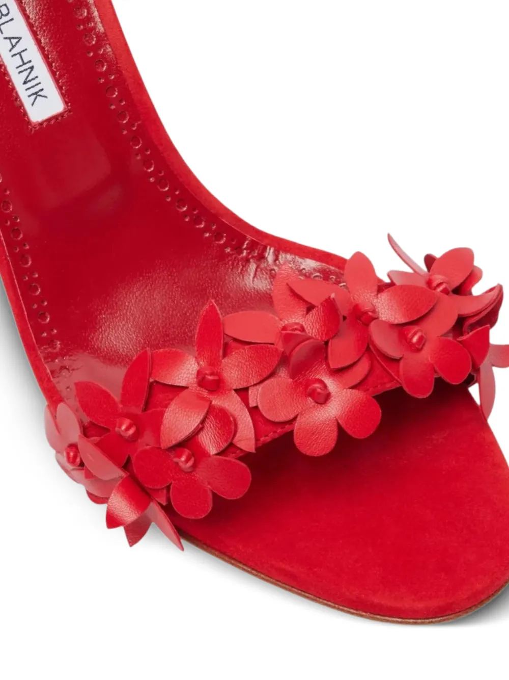 Manolo Blahnik Anista sandalen met bloemendetail Rood