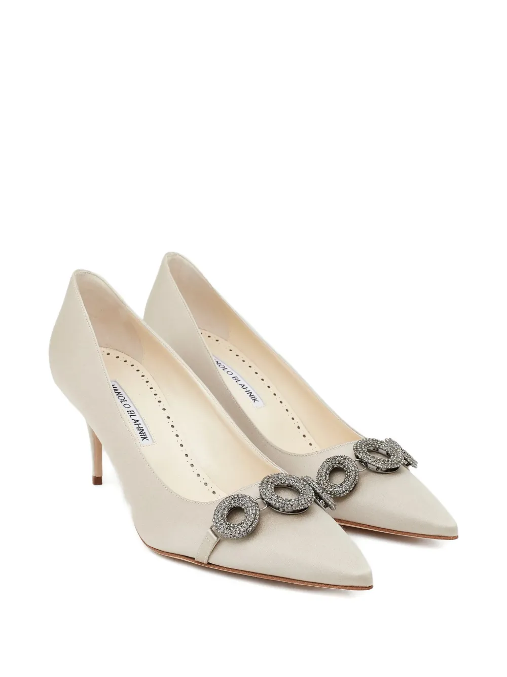 Manolo Blahnik Isteralo verfraaide pumps met puntige neus Beige
