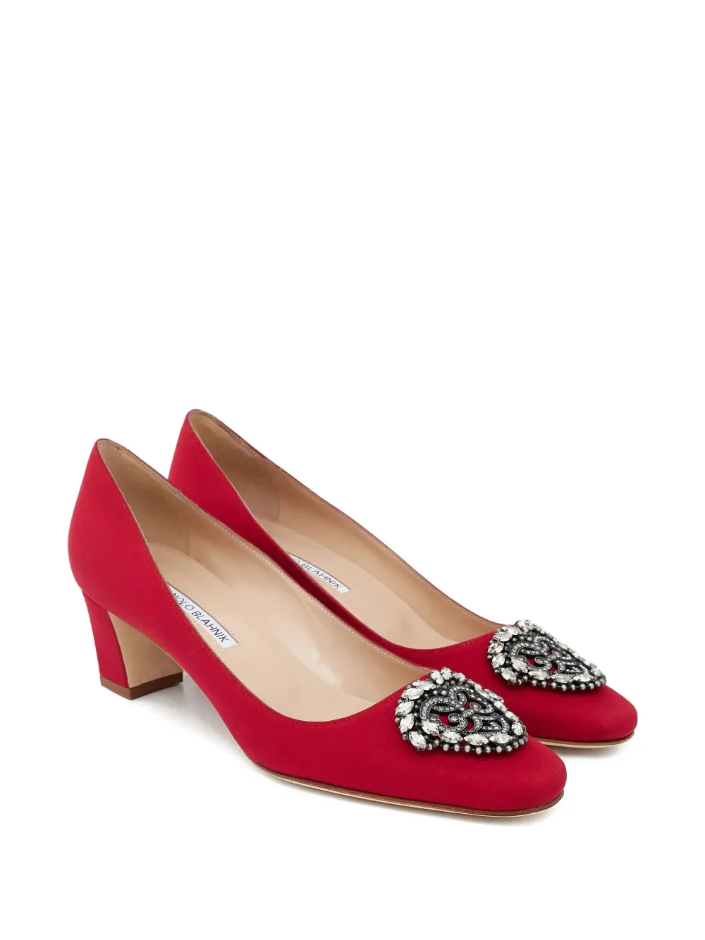 Manolo Blahnik Okkato verfraaide pumps Rood