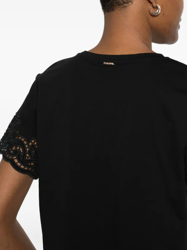 TWINSET Lace T-shirt | Black | FARFETCH ZA