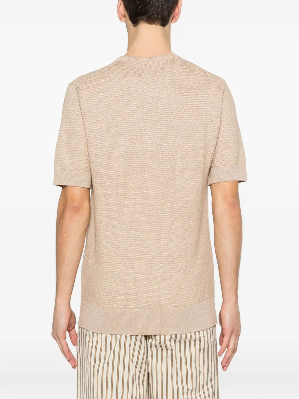 Dolce & Gabbana T-shirt met geborduurd logo en korte mouwen Beige