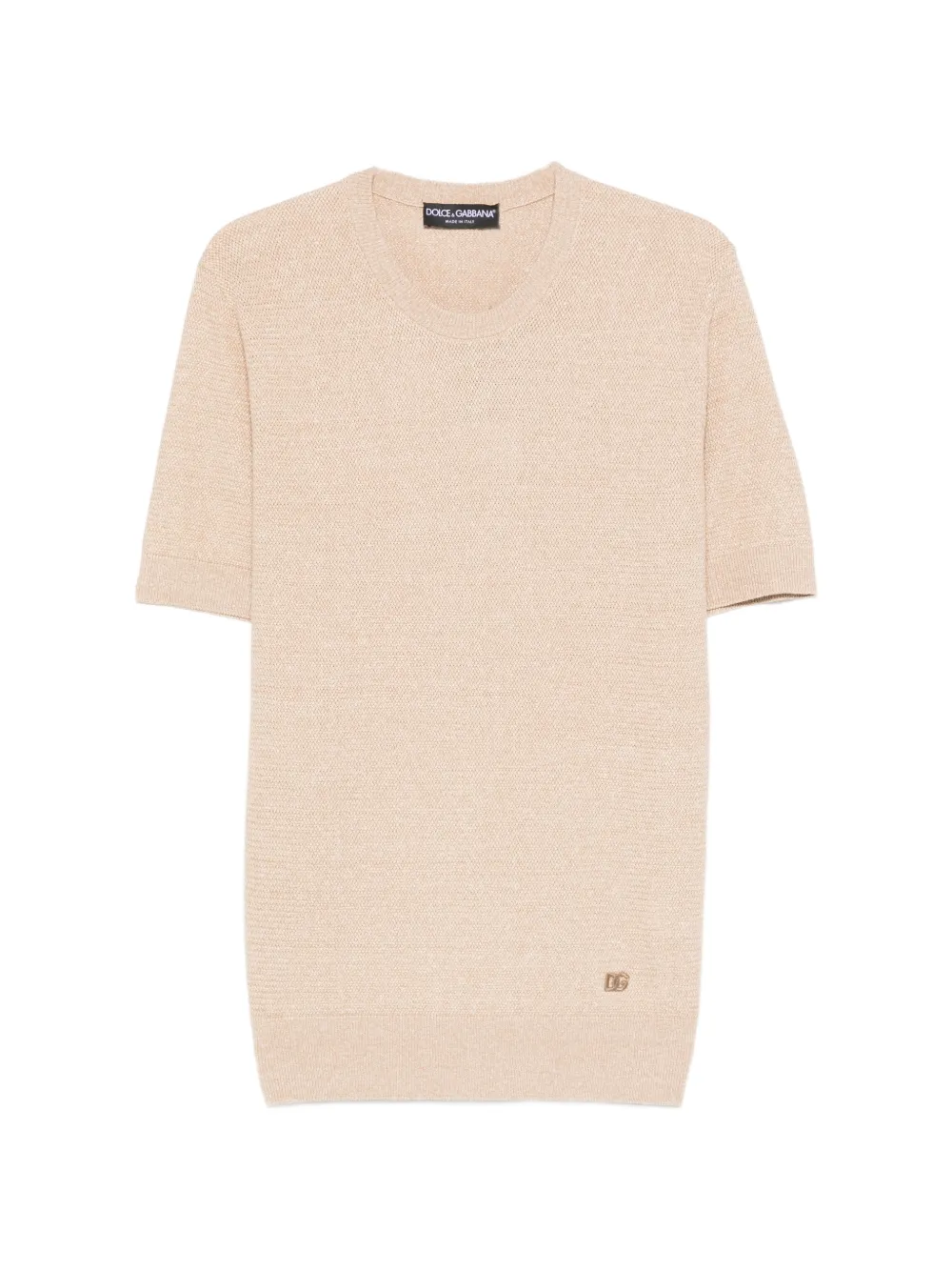 Dolce & Gabbana short-sleeve logo-embroidery T-shirt - Toni neutri