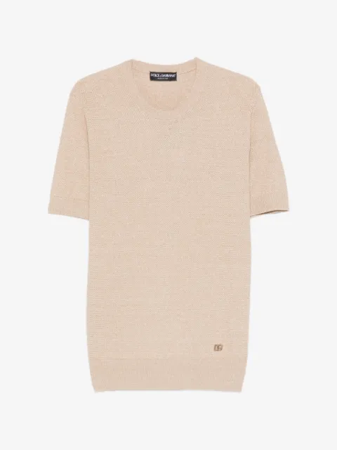 Dolce & Gabbana short-sleeve logo-embroidery T-shirt