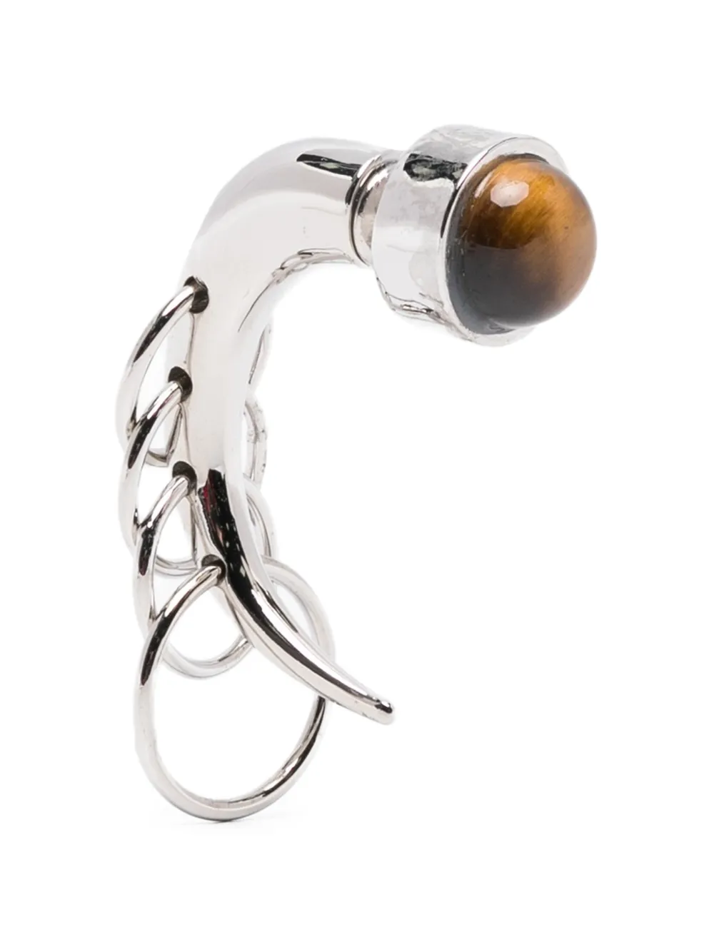 Panconesi Pierced Spina Ring Detail Earrings In Silver