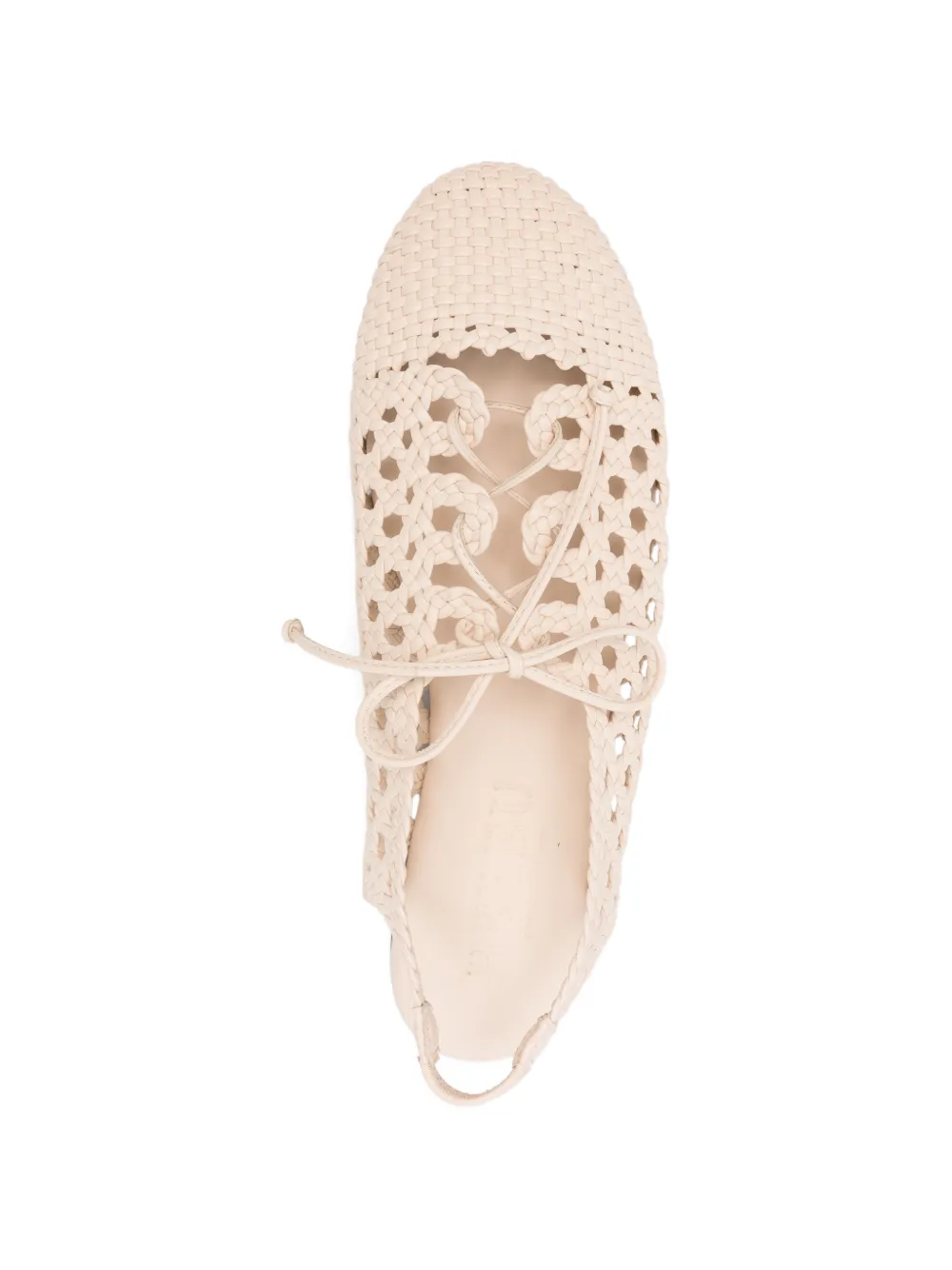 Hereu Geweven ballerina's met veters Beige