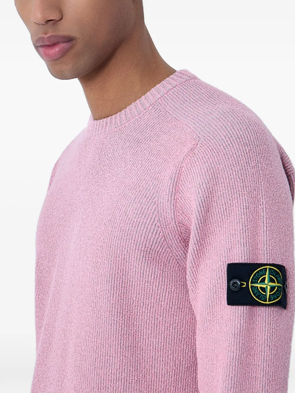 Stone Island Fijngebreide ribgebreide trui Roze
