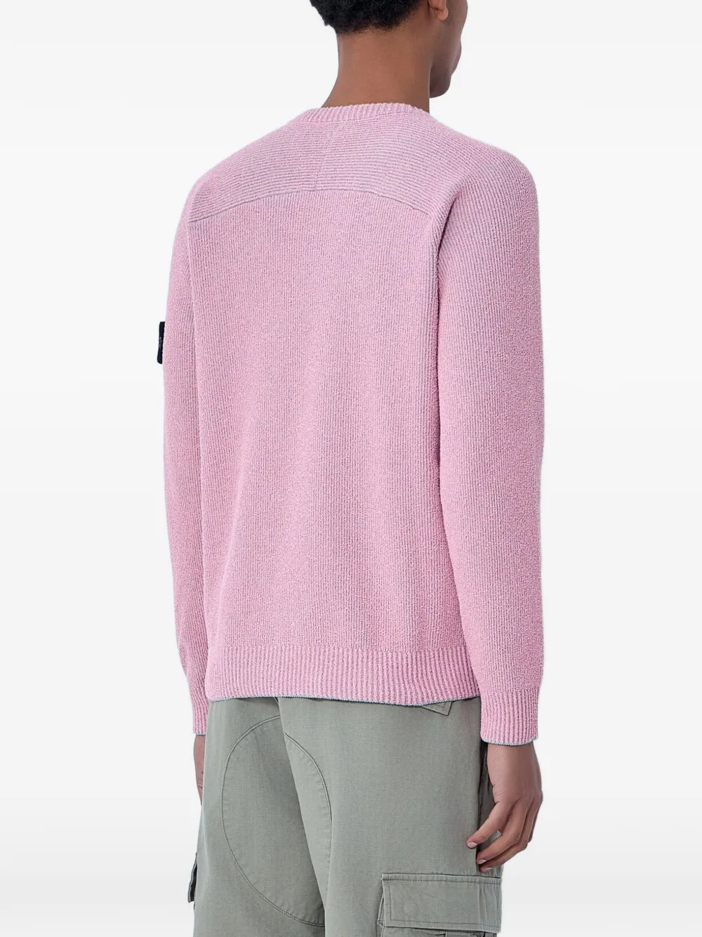 Stone Island Fijngebreide ribgebreide trui Roze