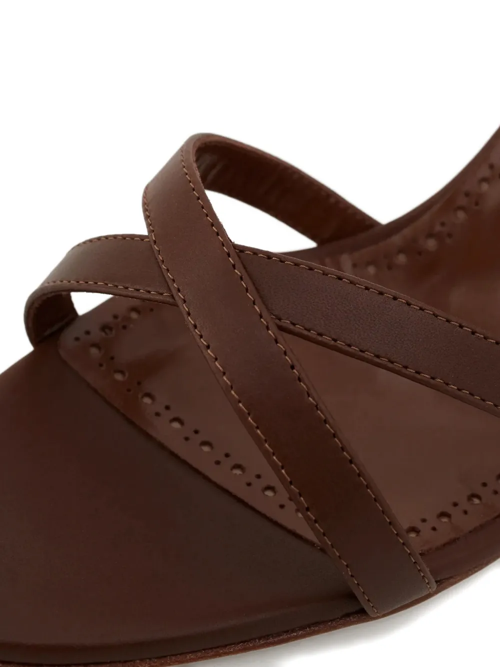 Manolo Blahnik Leren sandalen Bruin