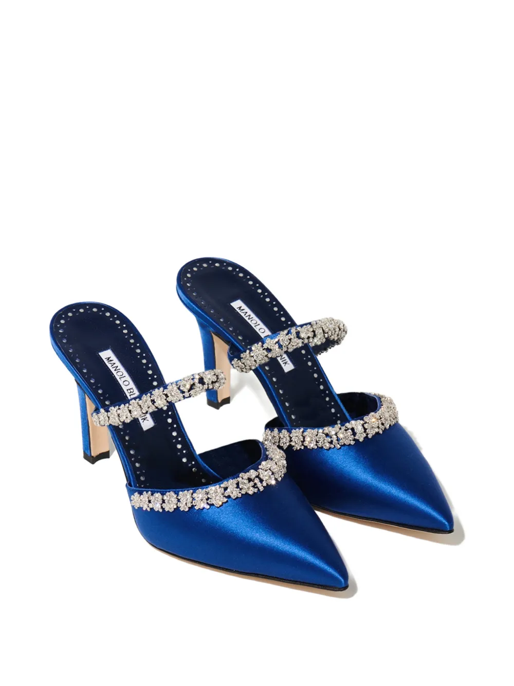Manolo Blahnik Damskie muiltjes verfraaid met kristallen Blauw