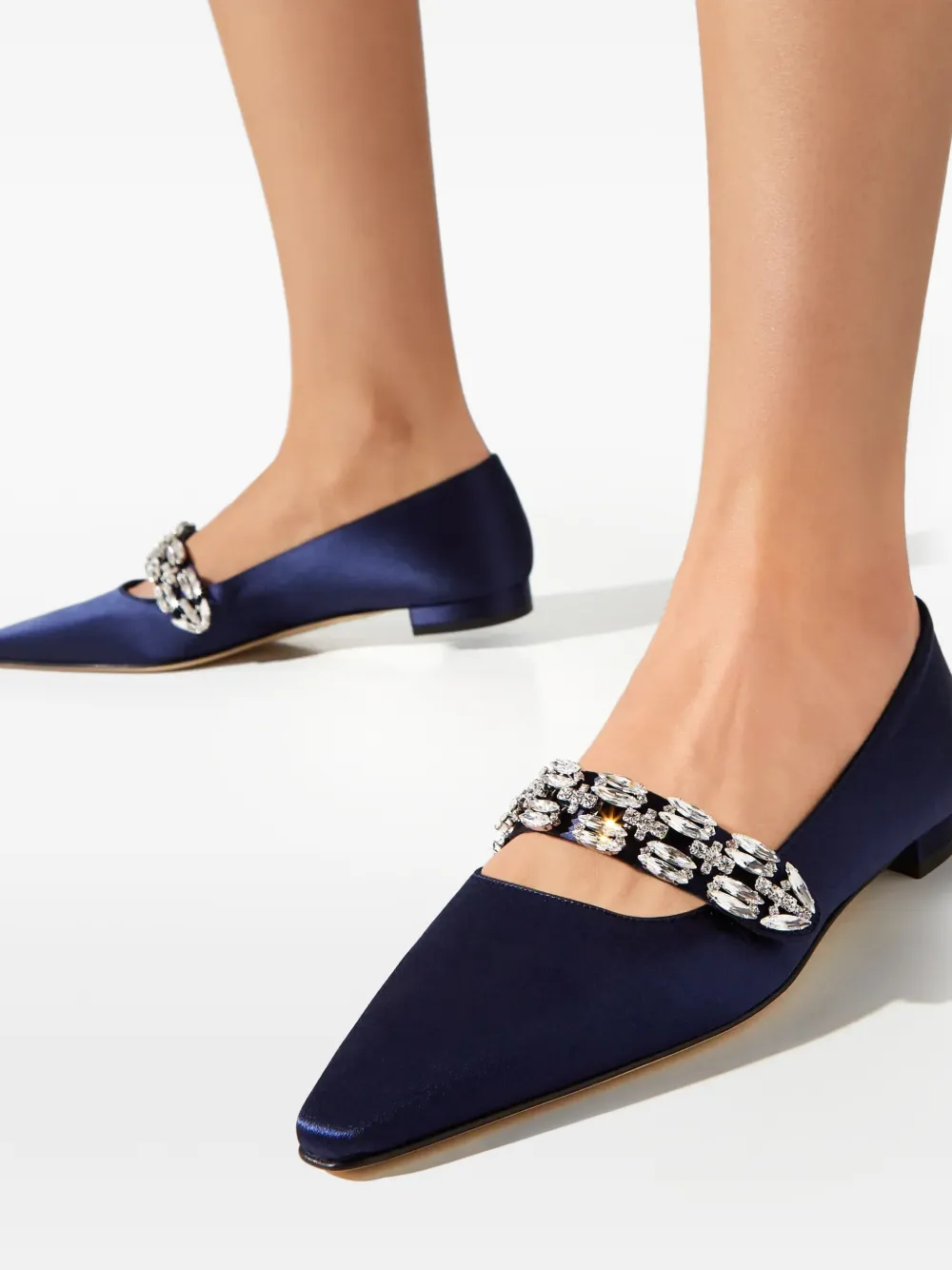 Manolo Blahnik Tamolflat pumps met puntige neus Blauw