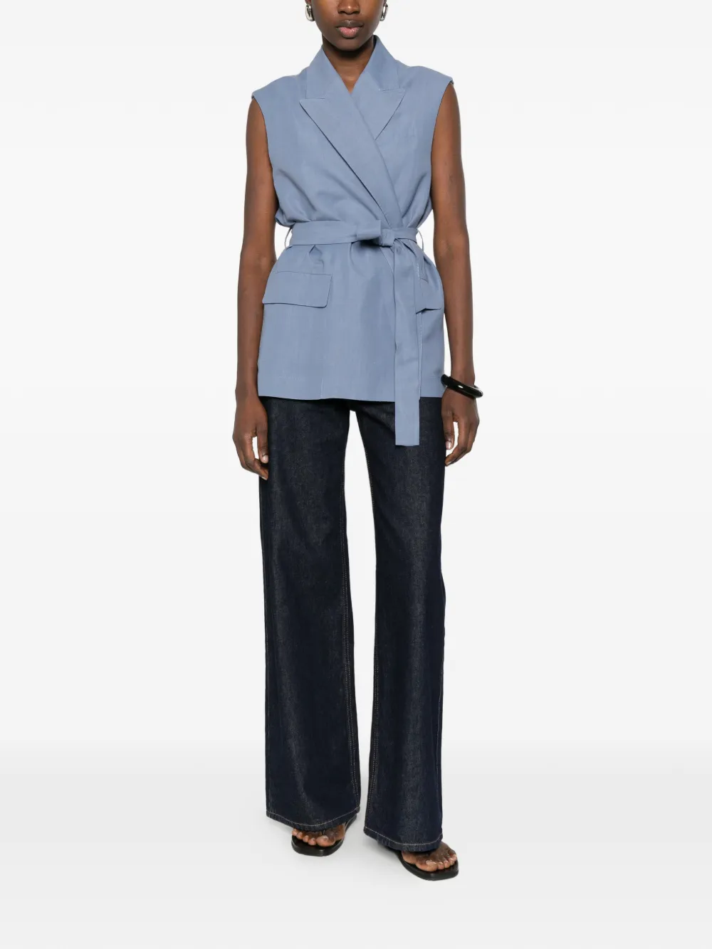  Brunello Cucinelli Belted Gilet - Blue 