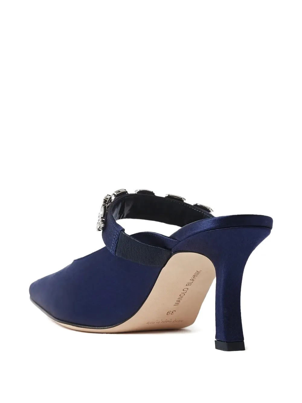 Manolo Blahnik Tamolmu verfraaide muiltjes Blauw