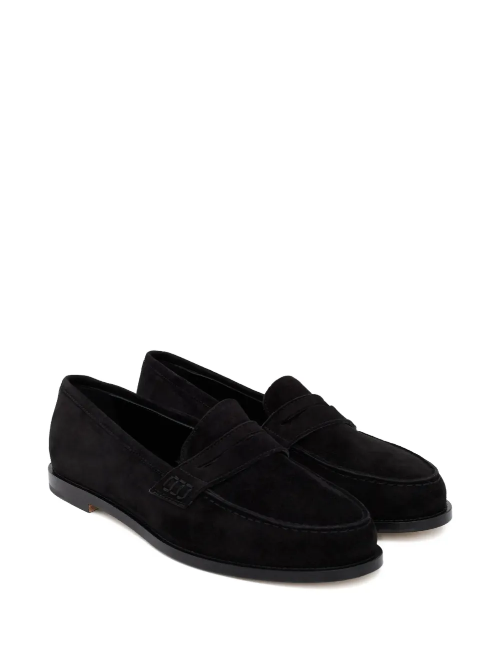 Manolo Blahnik Perrita loafers met ronde neus Zwart