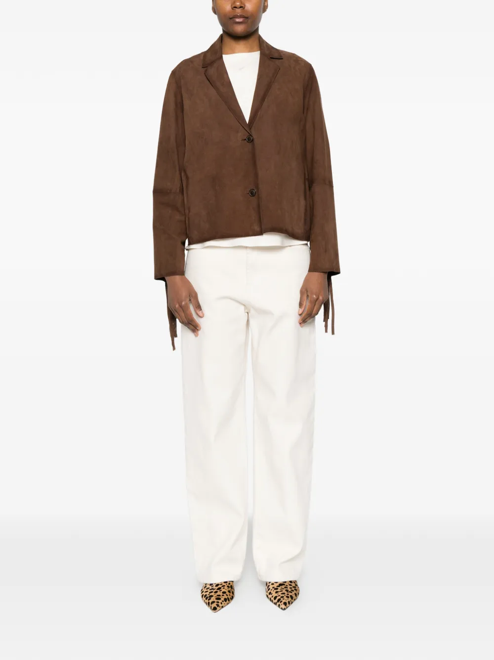  Bully Fringe Lambskin Jacket - Brown 