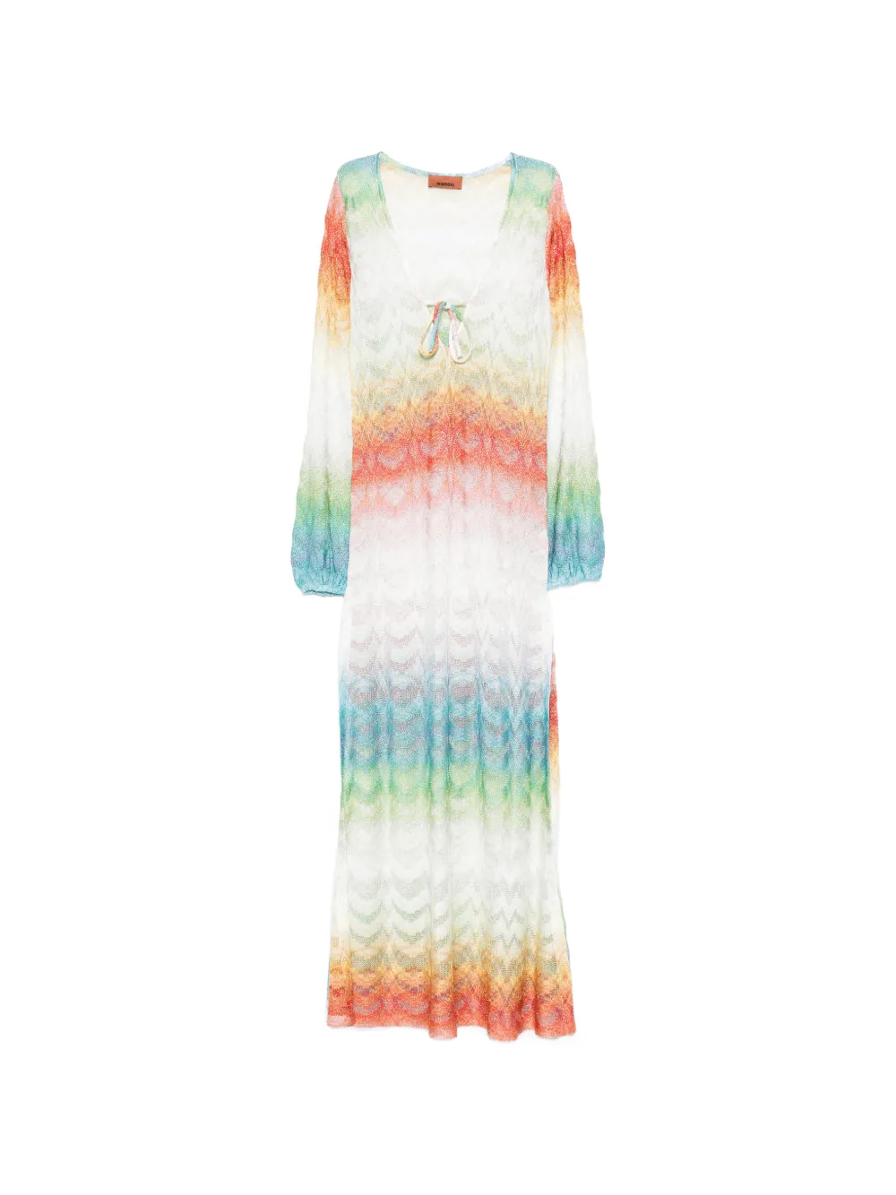 Missoni tie-detail beach cover-up - White