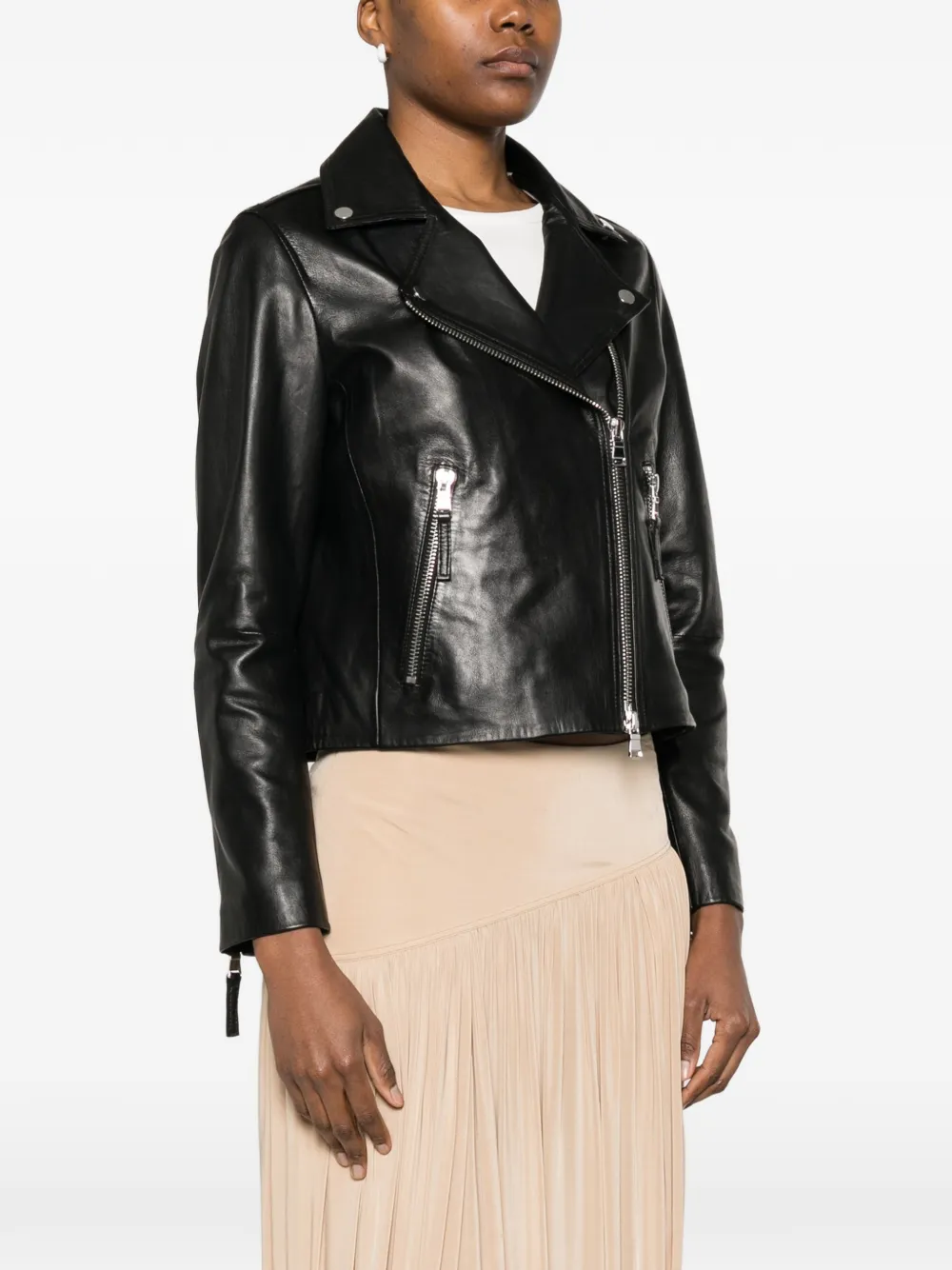  Bully Zip Lambskin Jacket - Black 